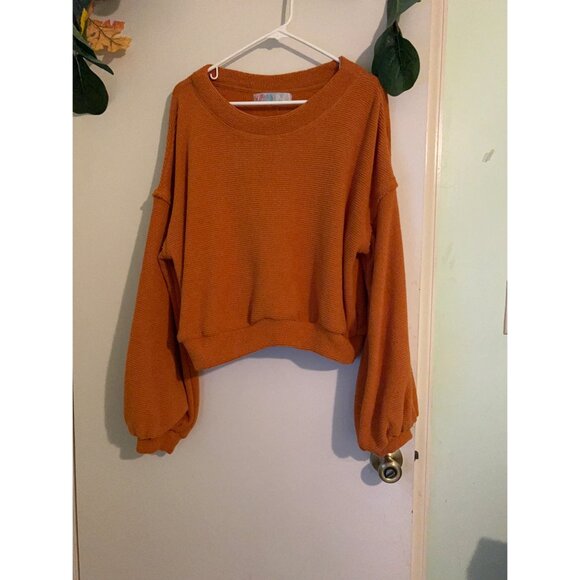 Free People Tops - Free People FP Beach Oversized Small Petite Sweatshirt  Cozy Balloon Sleeves Tun